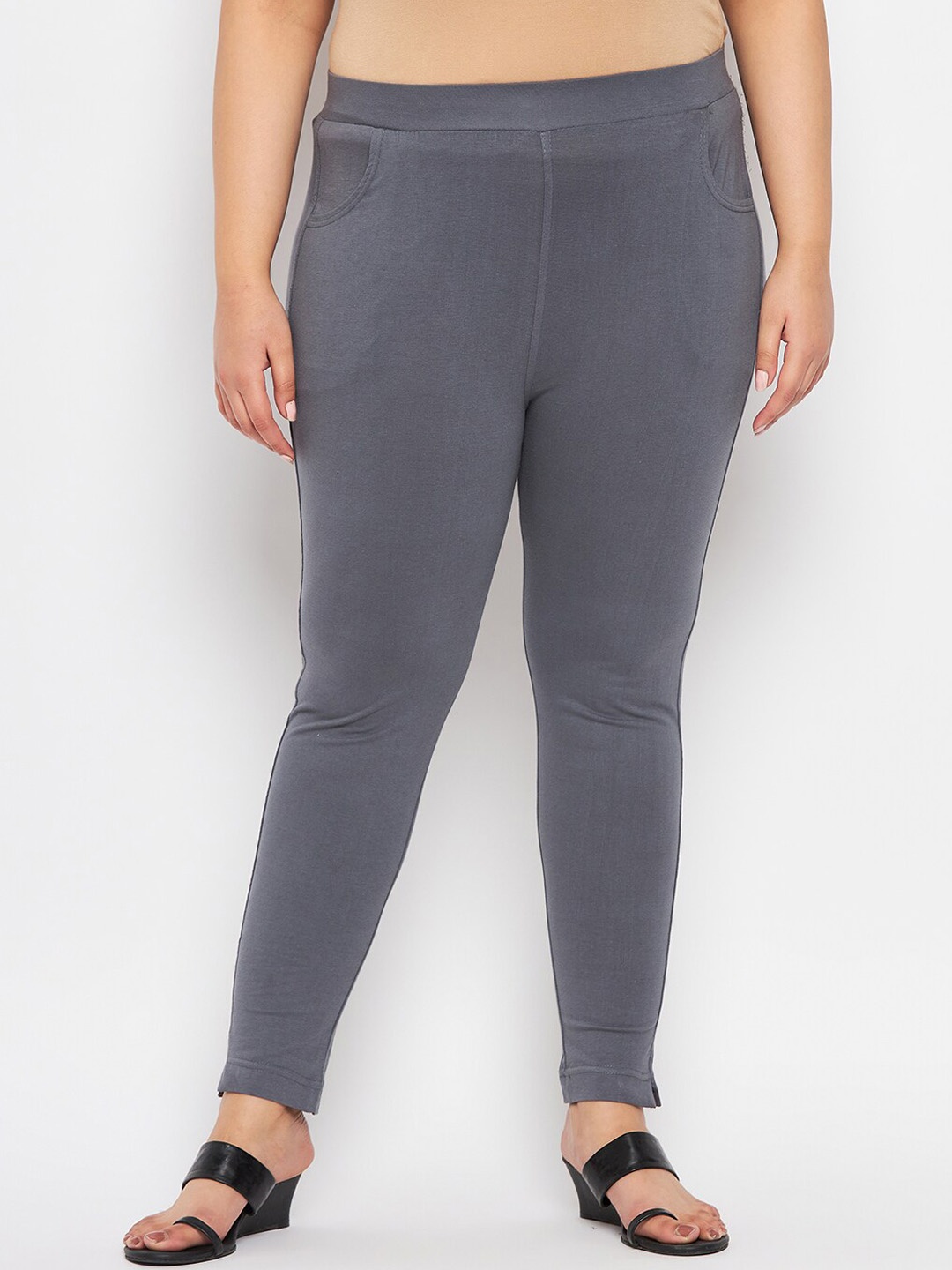 

CLORA CREATION PLUS Plus Size Women Ankle Length Cotton Leggings, Grey
