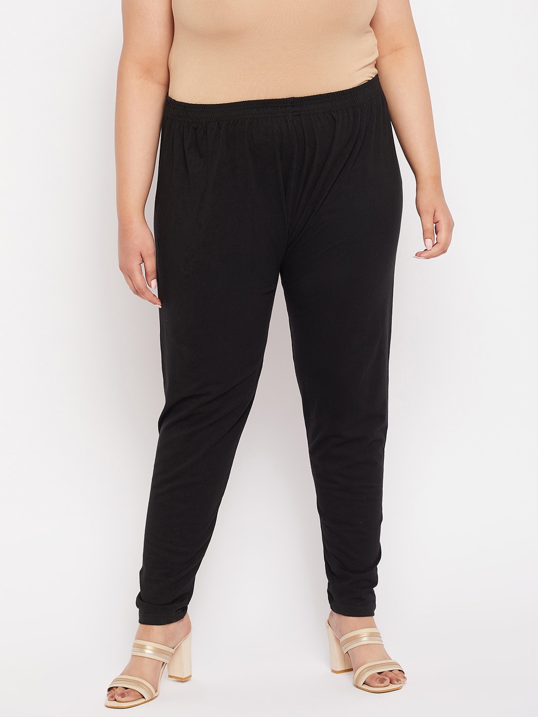 

CLORA CREATION PLUS Plus Size Women Ankle Length Cotton Leggings, Black