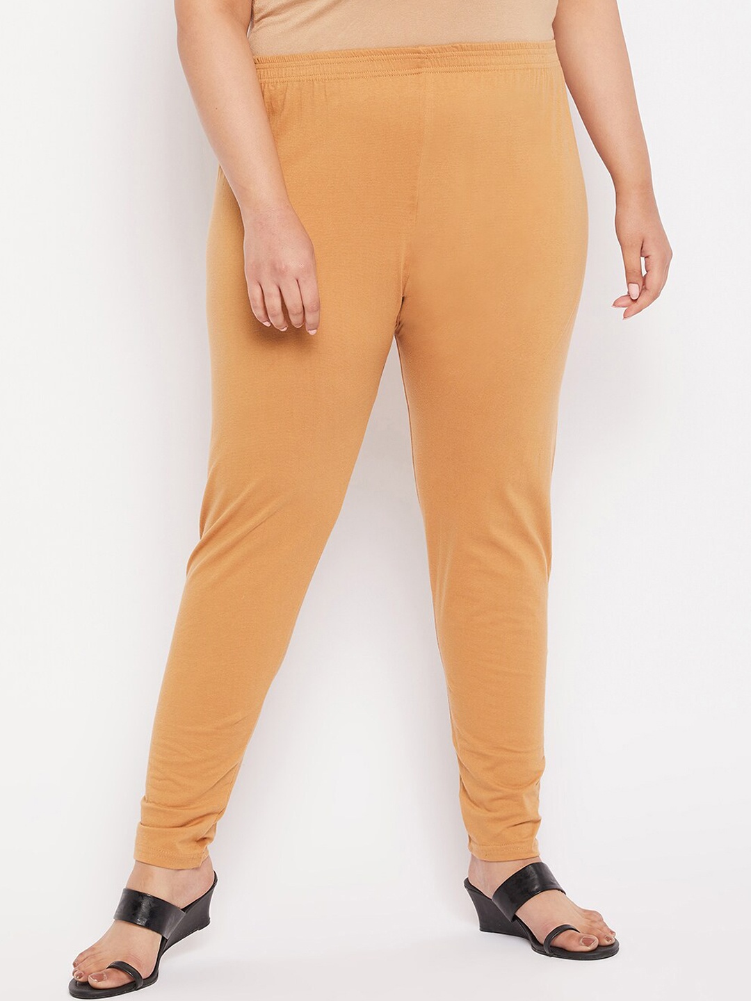 

CLORA CREATION PLUS Women Cotton Ankle-Length Leggings, Beige