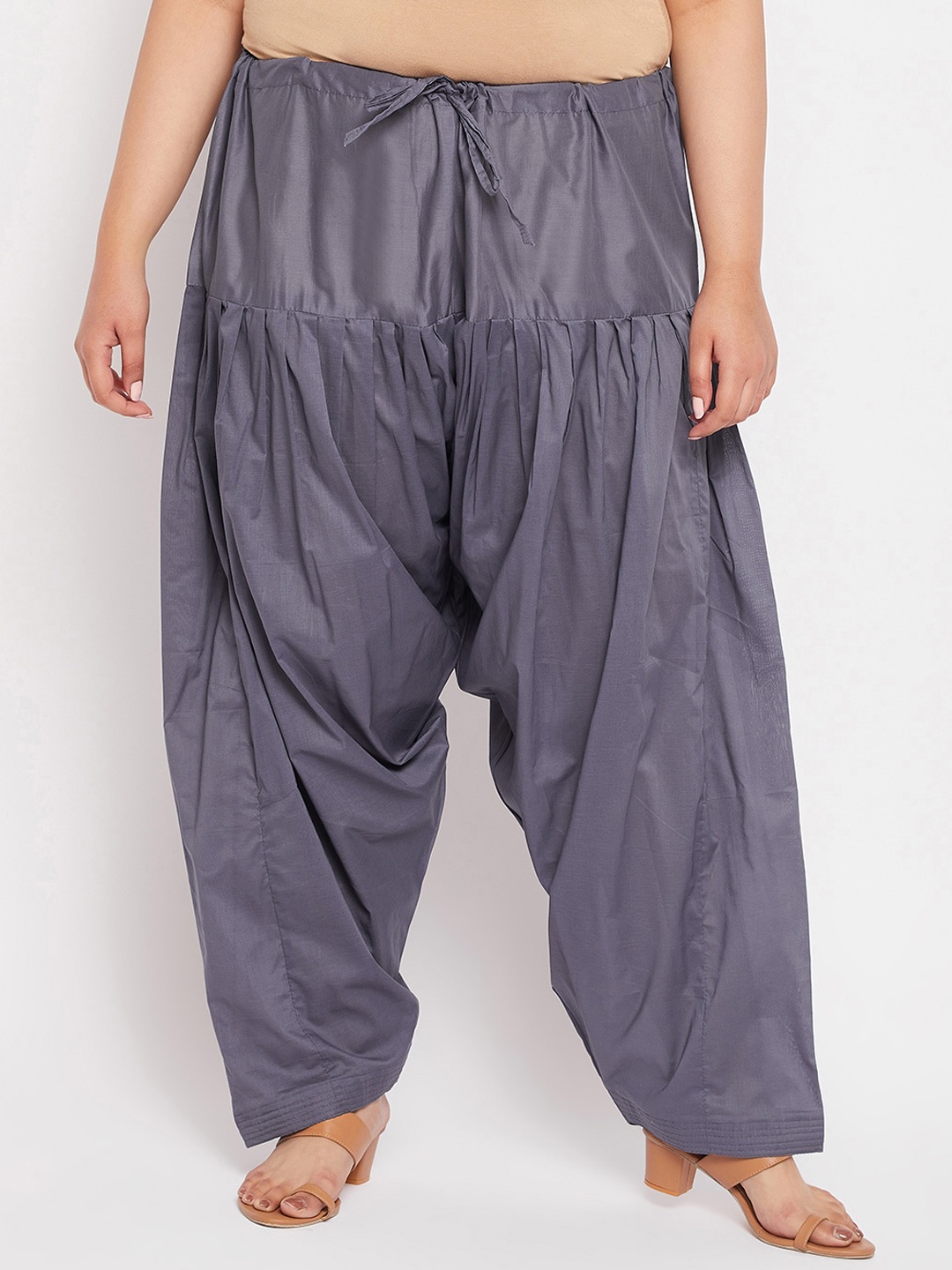 

CLORA CREATION PLUS Size Cotton Patiala Salwar, Grey