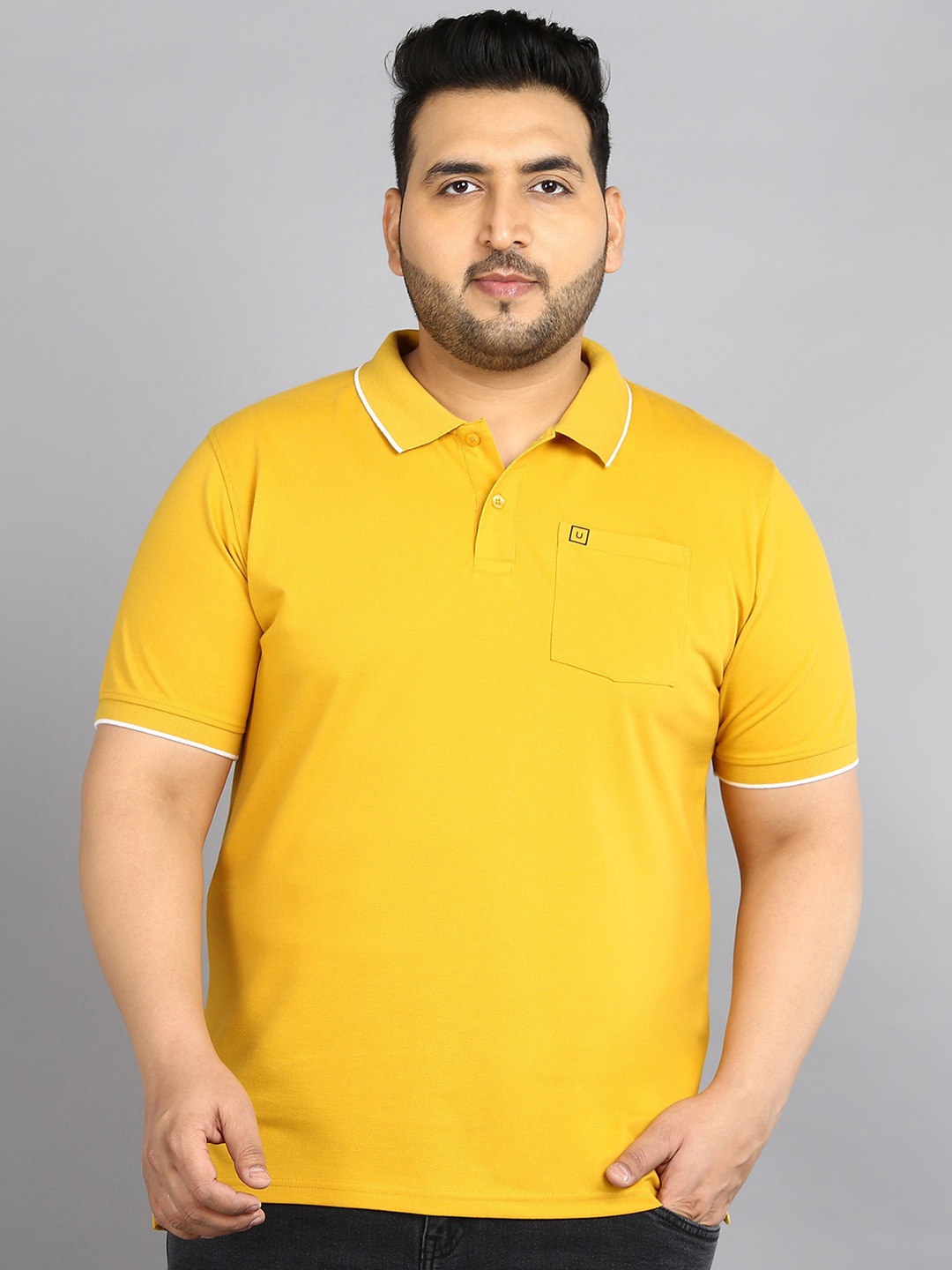 

Urbano Plus Plus Size Polo Collar T-Shirt, Yellow