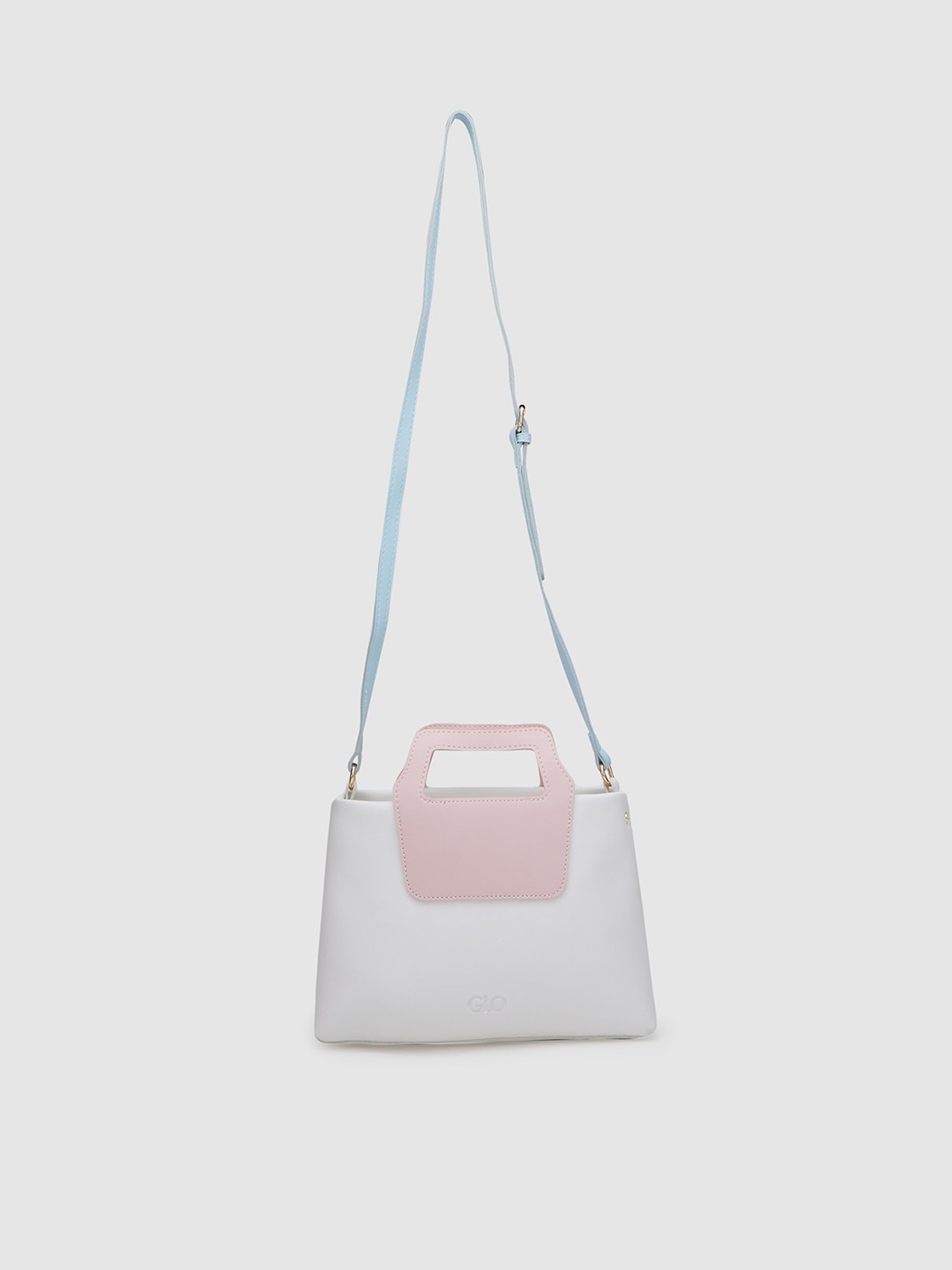 

Globus White & Pink Structured Sling Bag