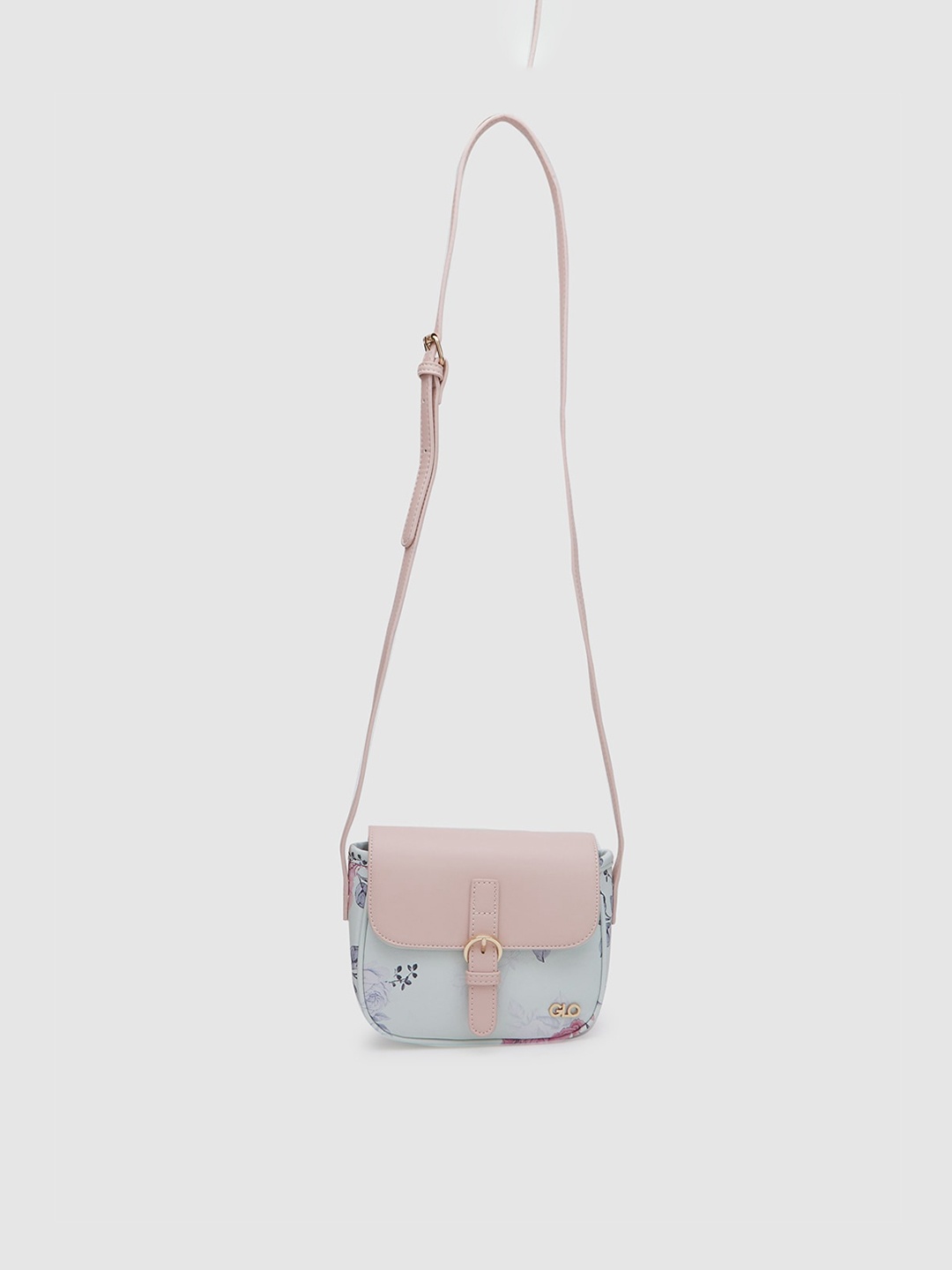 

Globus Green & Pink Floral Printed Structured Sling Bag