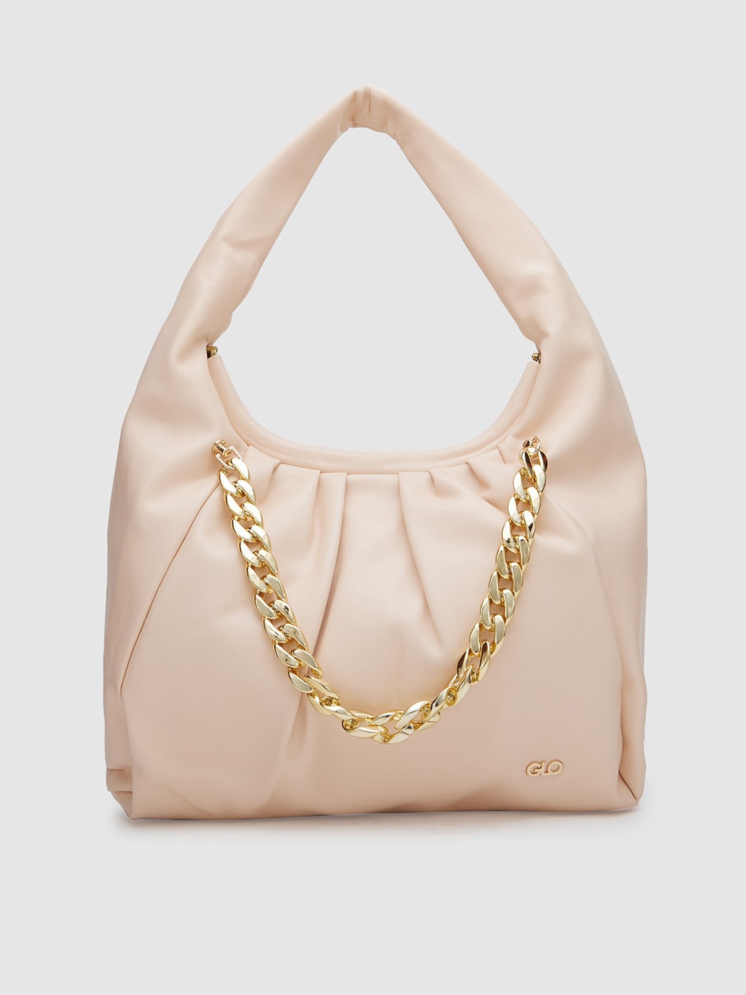

Globus Nude-Coloured Embellished Structured Shoulder Bag