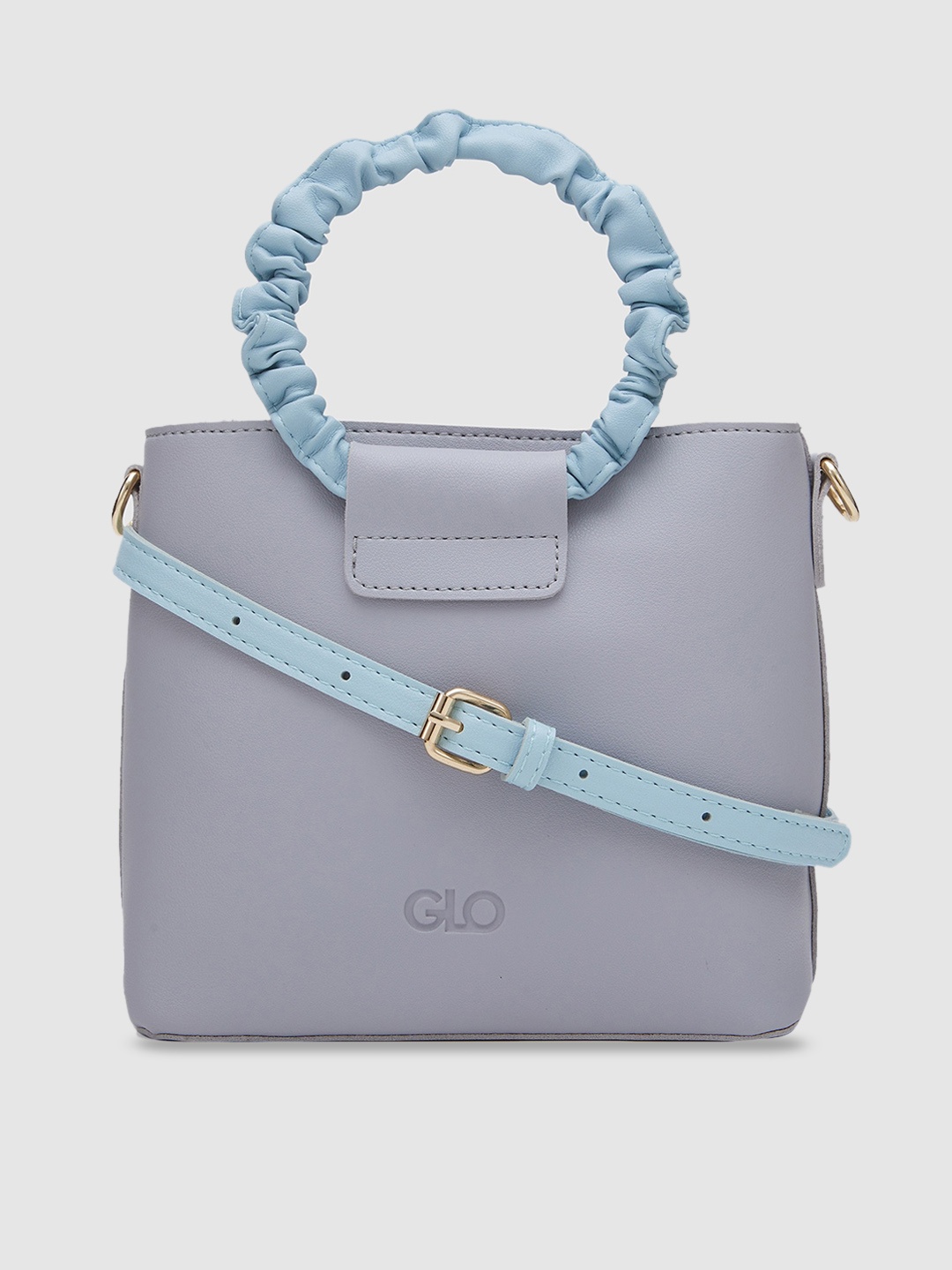 

Globus Grey & Blue Structured Handheld Bag