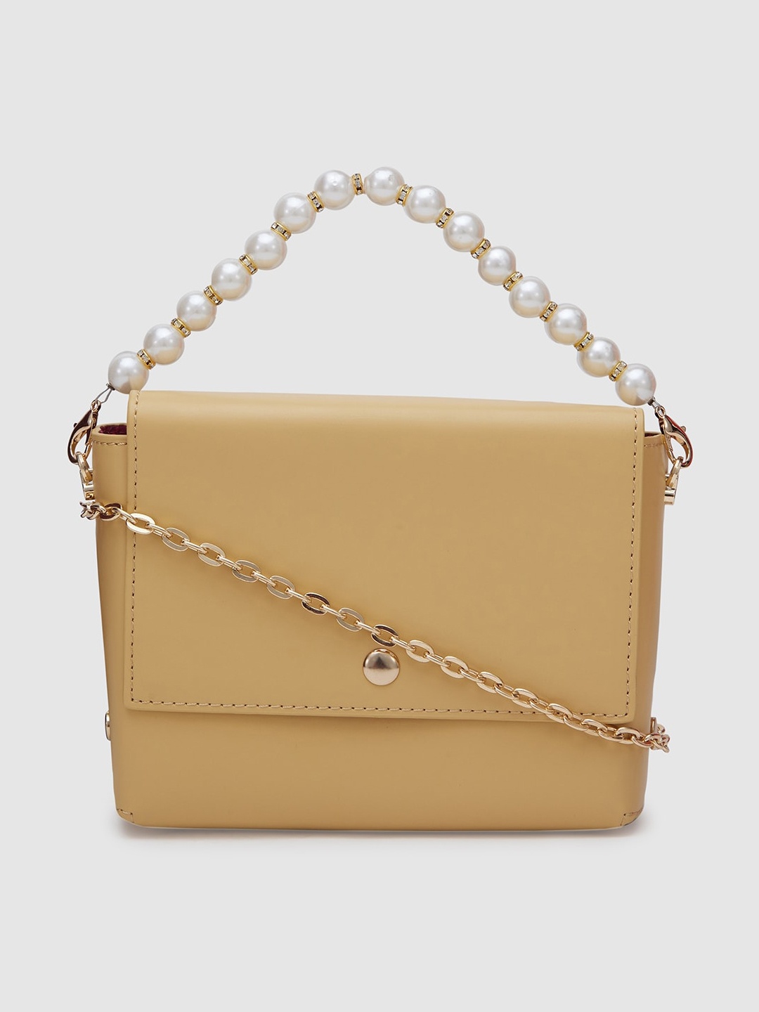 

Globus Beige Structured Satchel Handbag