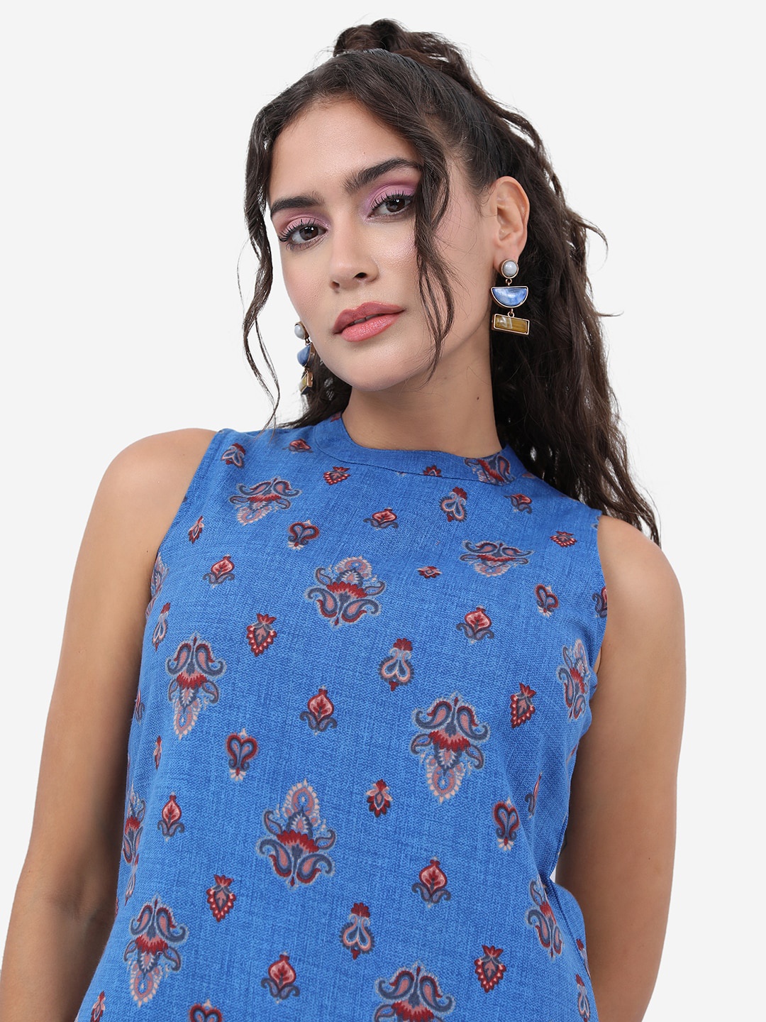 

KETCH Floral Printed Regular Kurta with Trousers, Blue