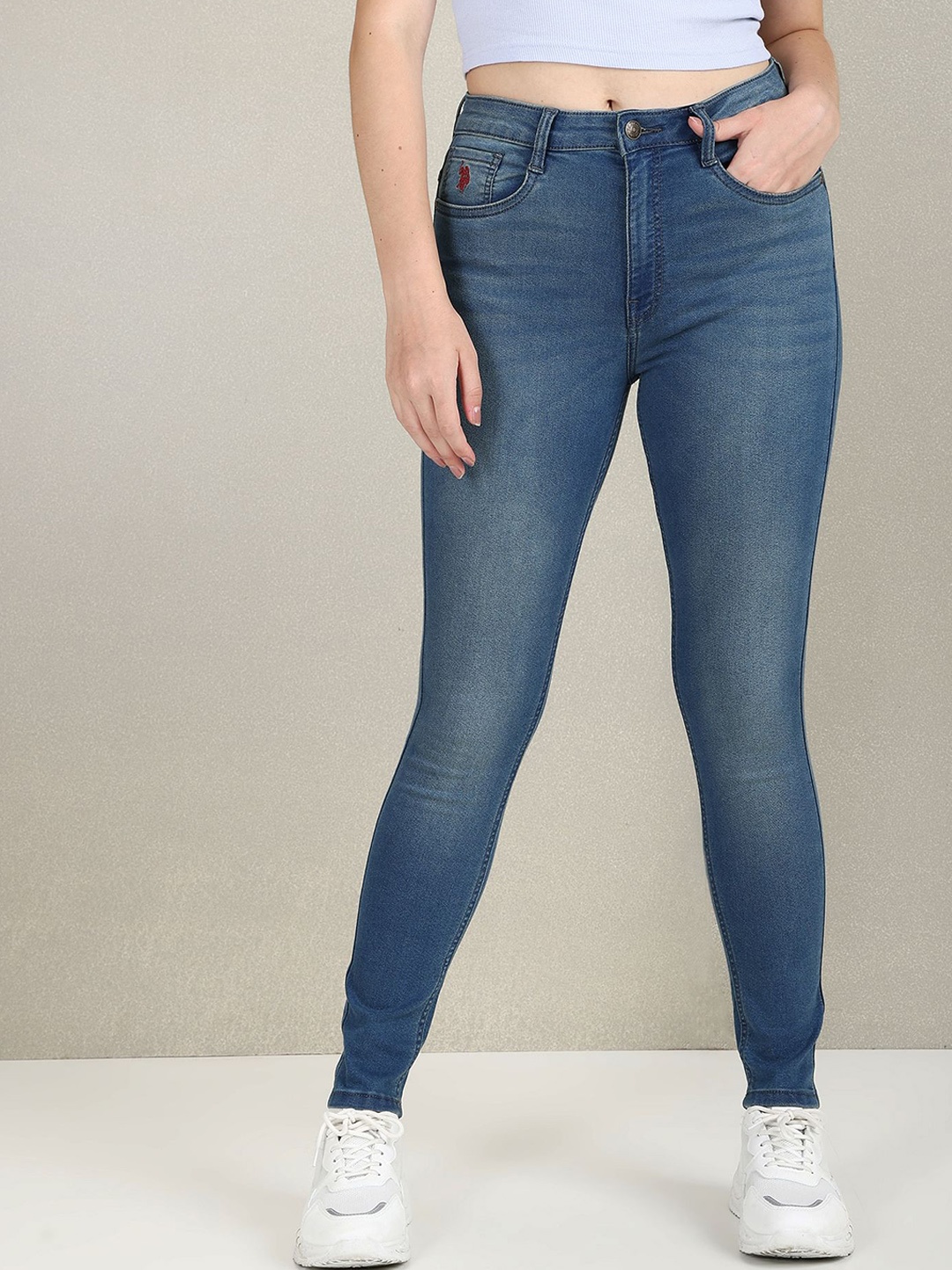 

U.S. Polo Assn. Women Slim Fit High Rise Jeans, Blue