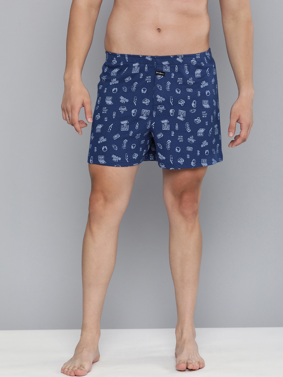 

Mast & Harbour Men Pure Cotton Printed Boxers MH23MKGSHLNY00243, Navy blue