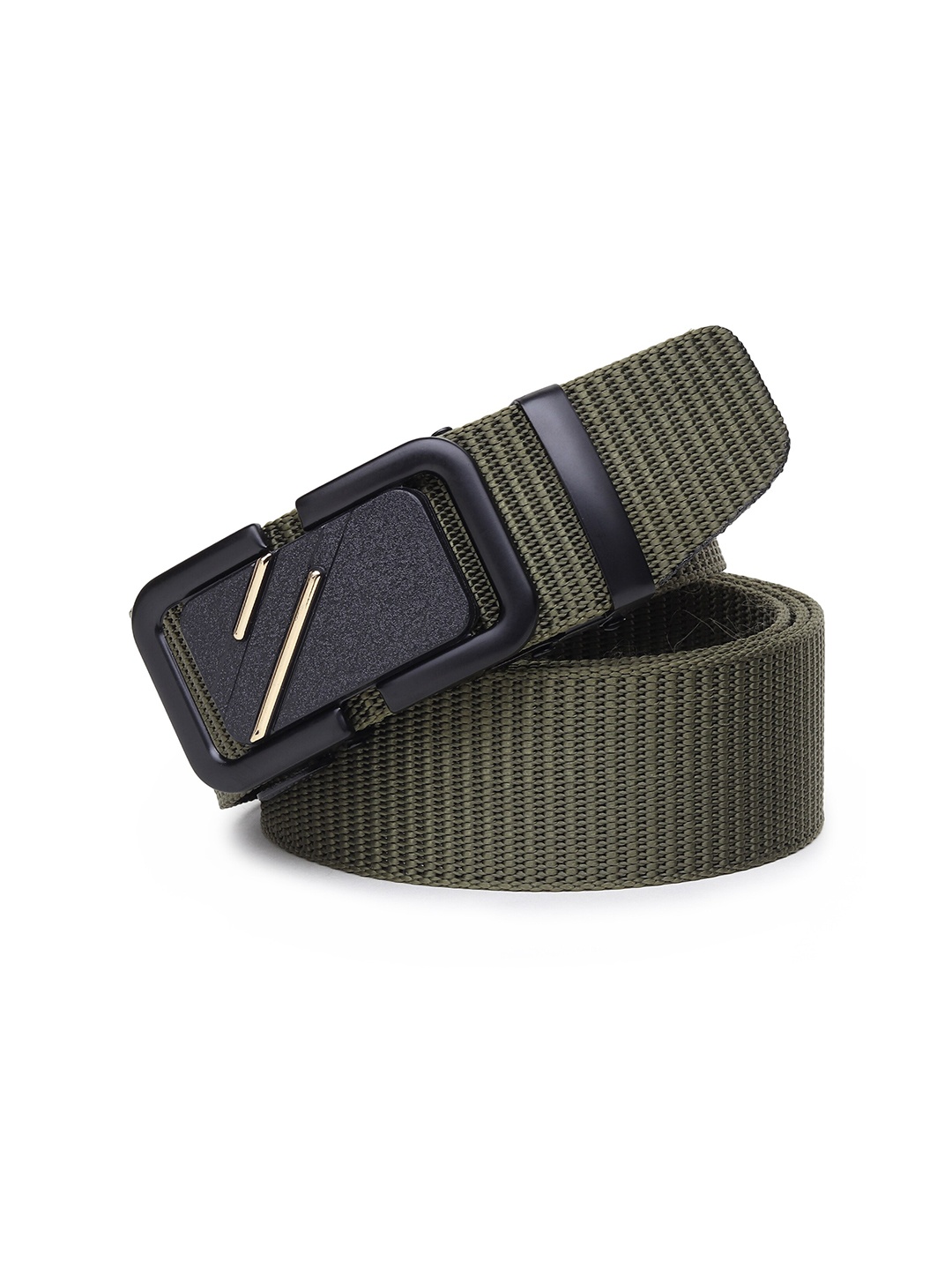 

HENEDA Men Textured Auto-Lock Buckle Belt, Green