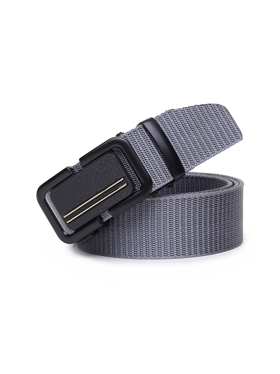 

HENEDA Men Textured Auto-Lock Buckle Belt, Grey