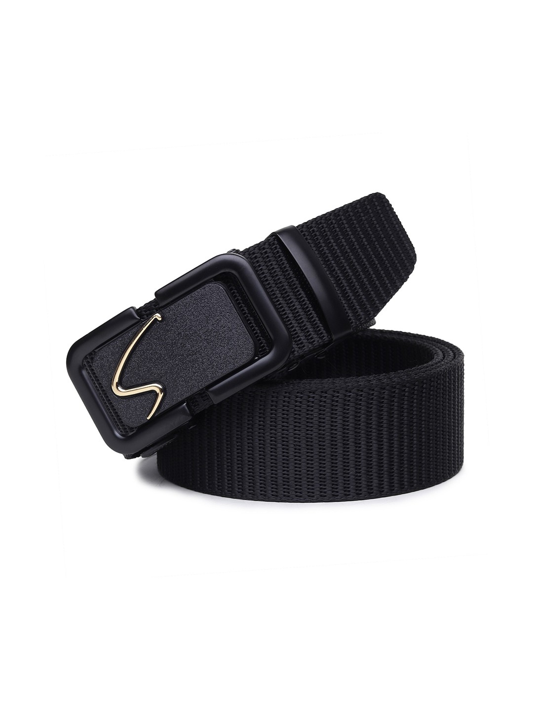 

HENEDA Men Textured Auto-Lock Buckle Belt, Black