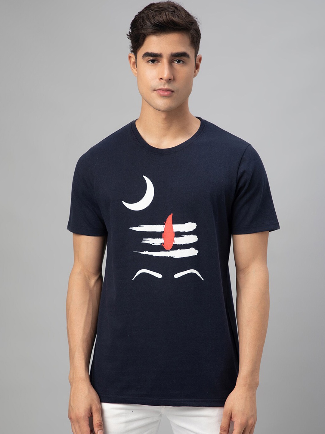 

FTX Graphic Printed Pure Cotton T-shirt, Navy blue