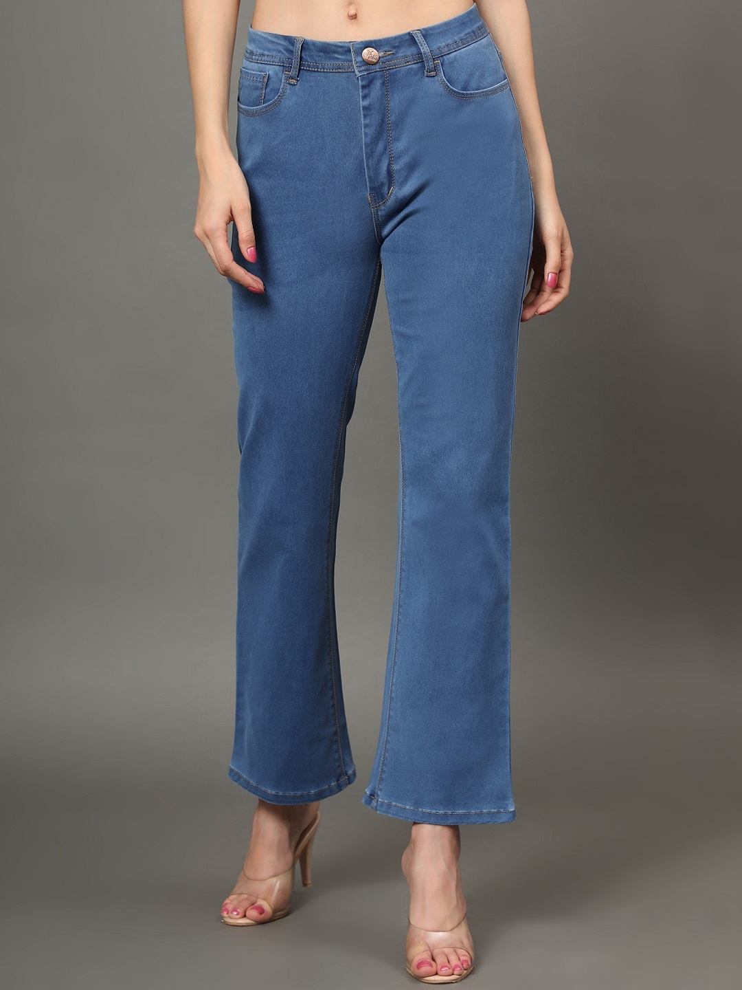 

BAESD Women Jean Bootcut High-Rise Cotton Jeans, Blue