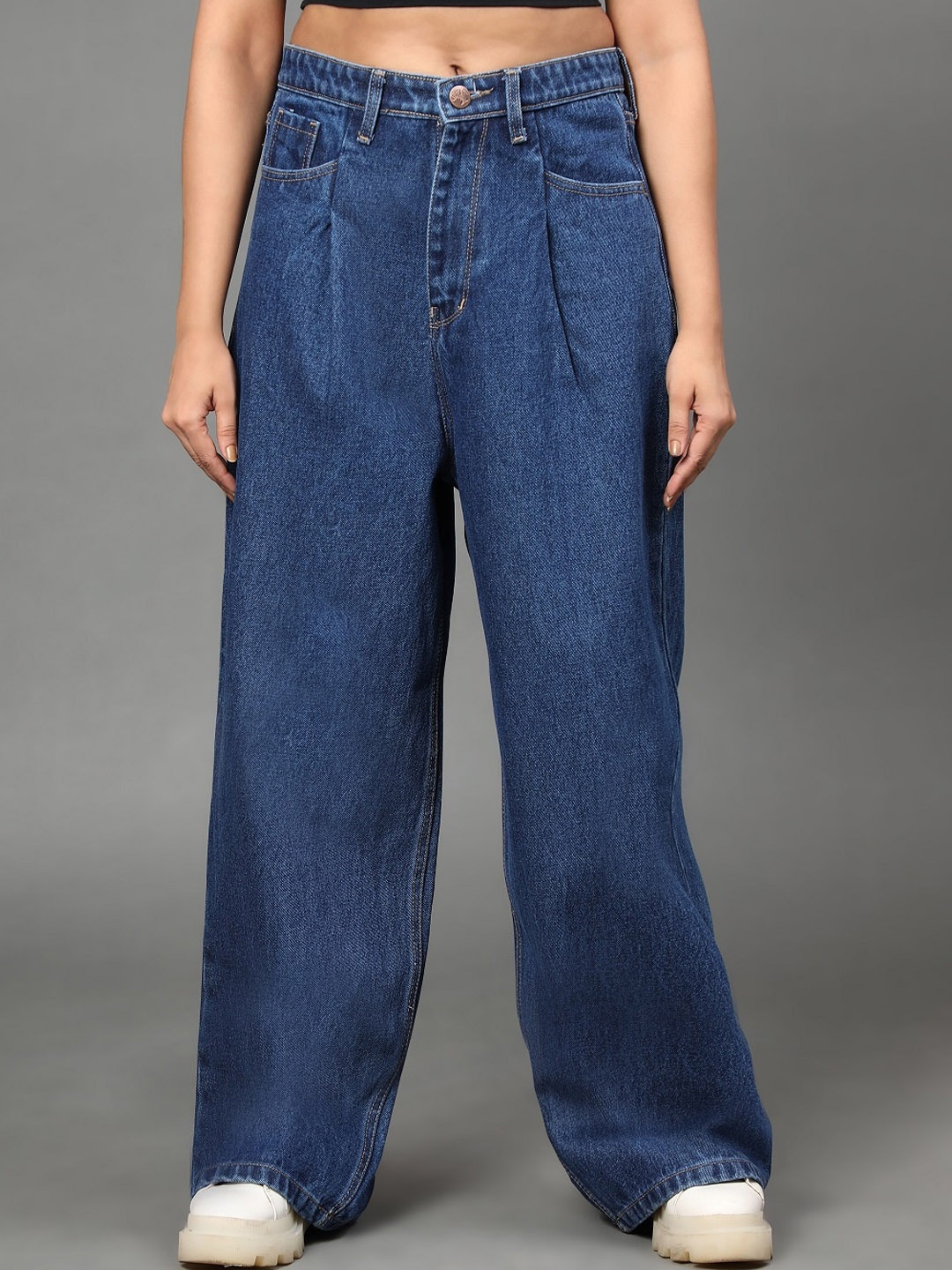

BAESD Women Jean Relaxed Fit High-Rise Cotton Jeans, Blue