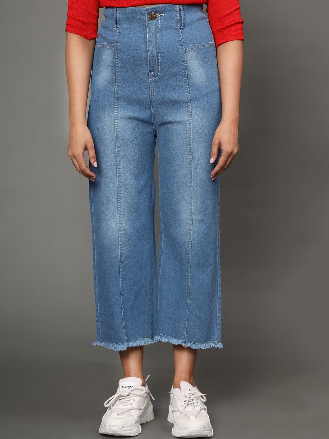 

BAESD Women Jean Relaxed Fit High-Rise Light Fade Cotton Jeans, Blue