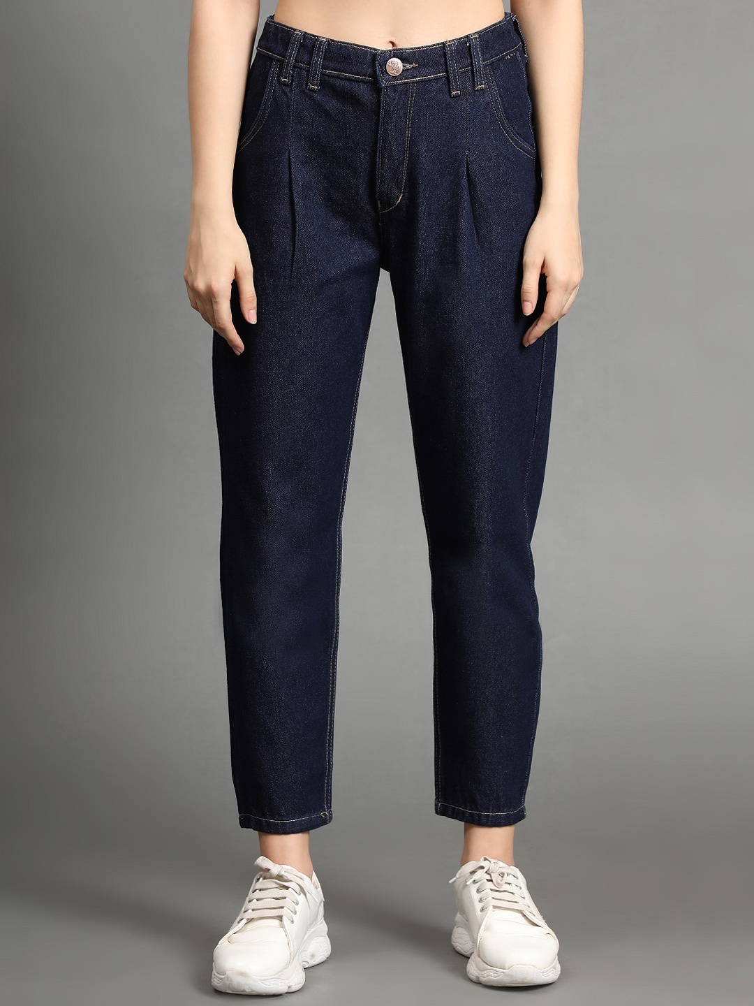 

BAESD Women Jean Straight Fit High-Rise Cotton Jeans, Navy blue
