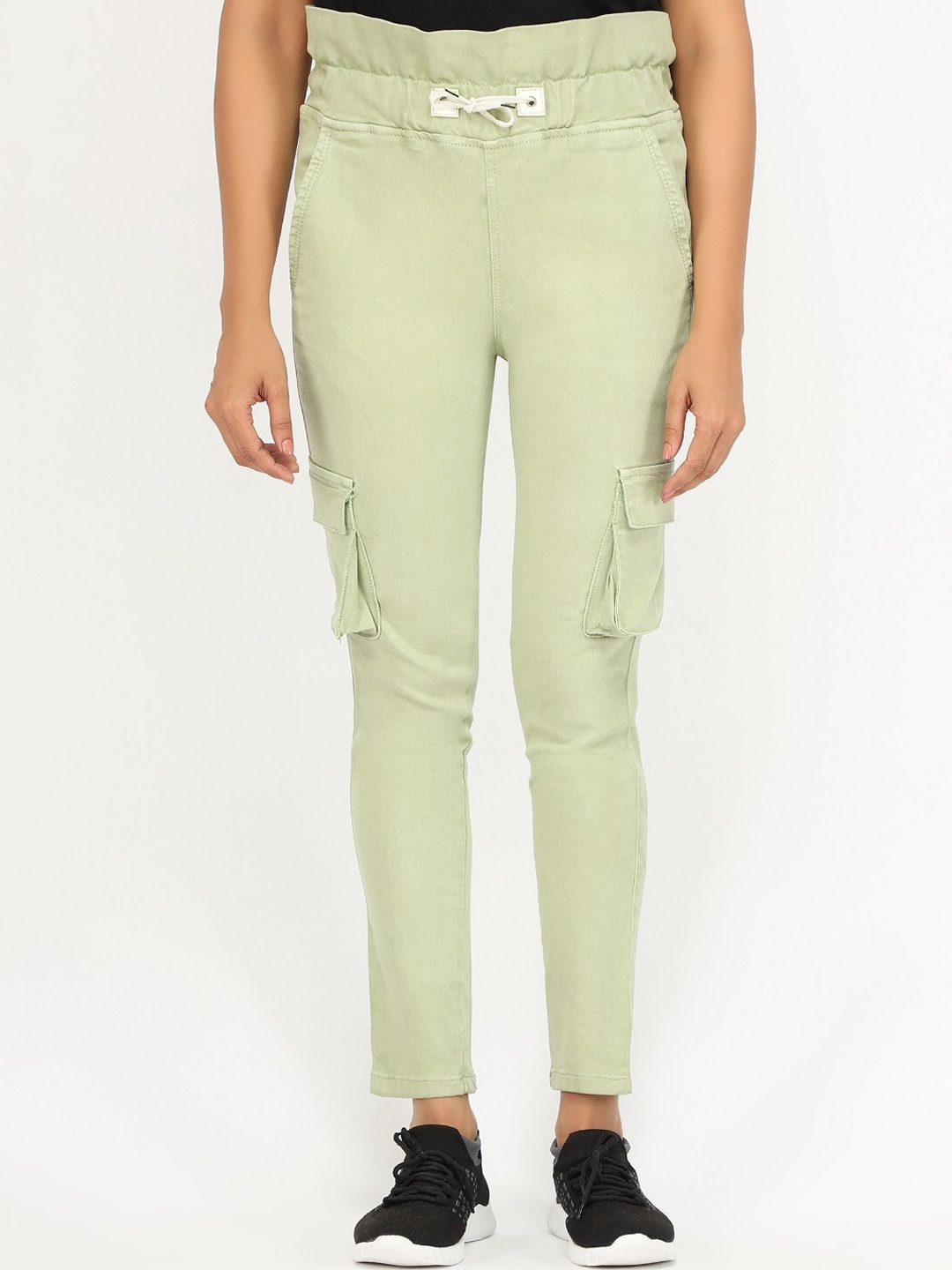 

BAESD Women Relaxed Cargos Denim Trousers, Green