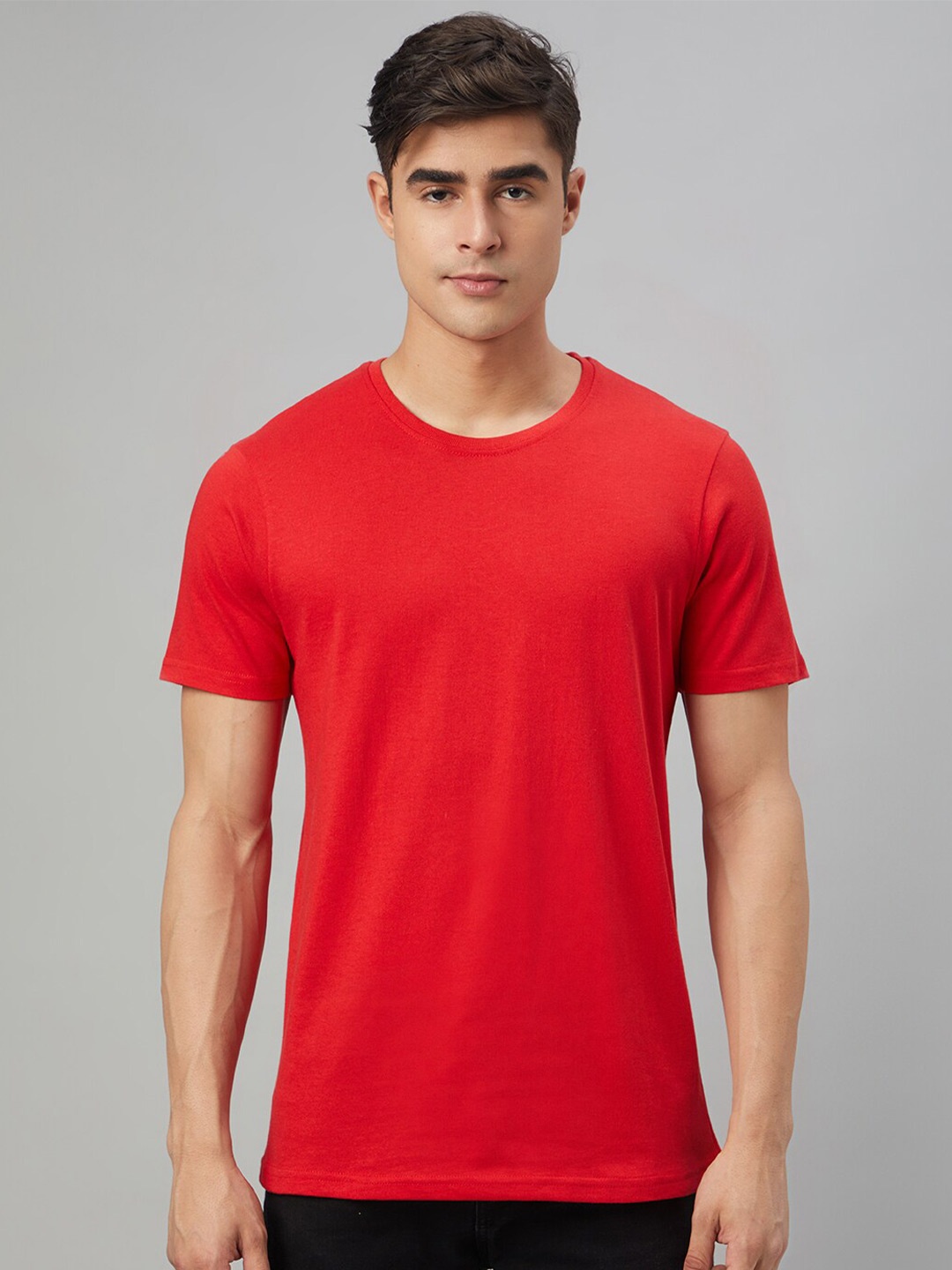 

FTX Round Neck Half Sleeve Pure Cotton T-shirt, Red