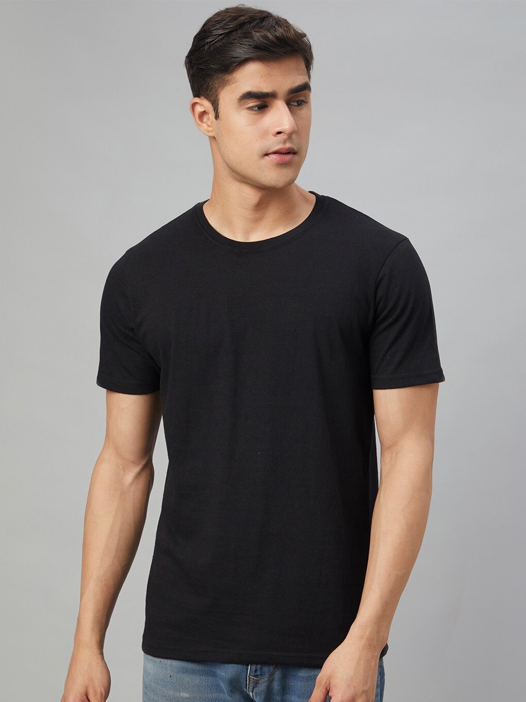 

FTX Round Neck Pure Cotton T-shirt, Black