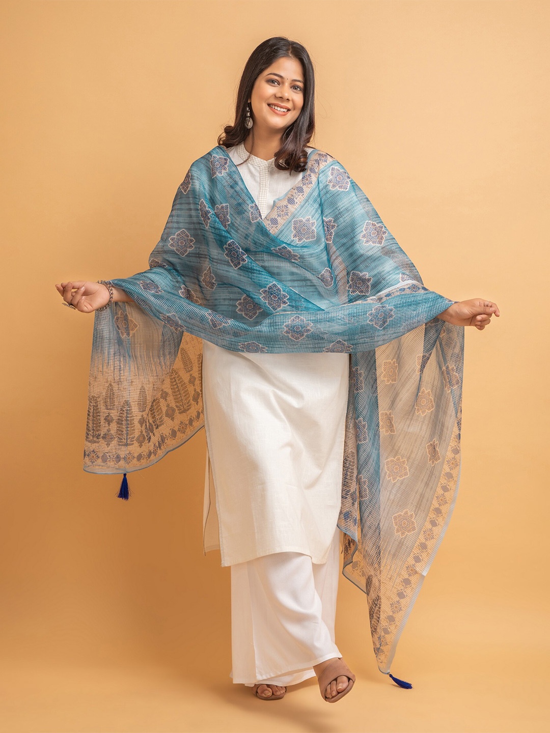 

SUTI Ethnic Motifs Printed Dupatta, Blue