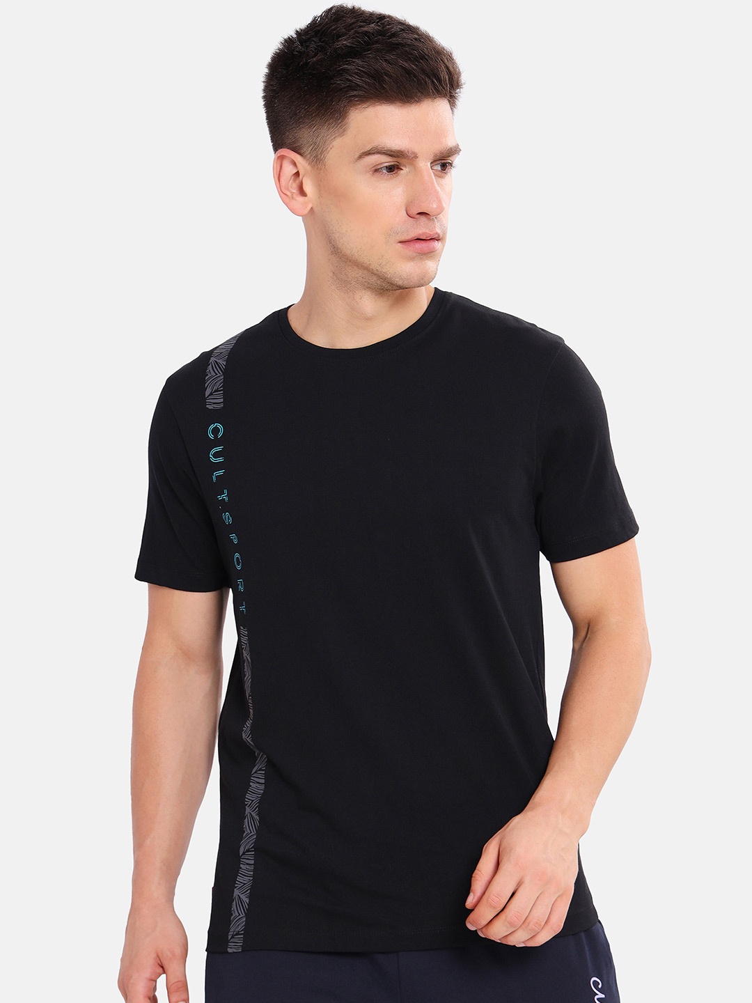 

Cultsport Typography Printed Moisture Wicking Yoga T-shirt, Black