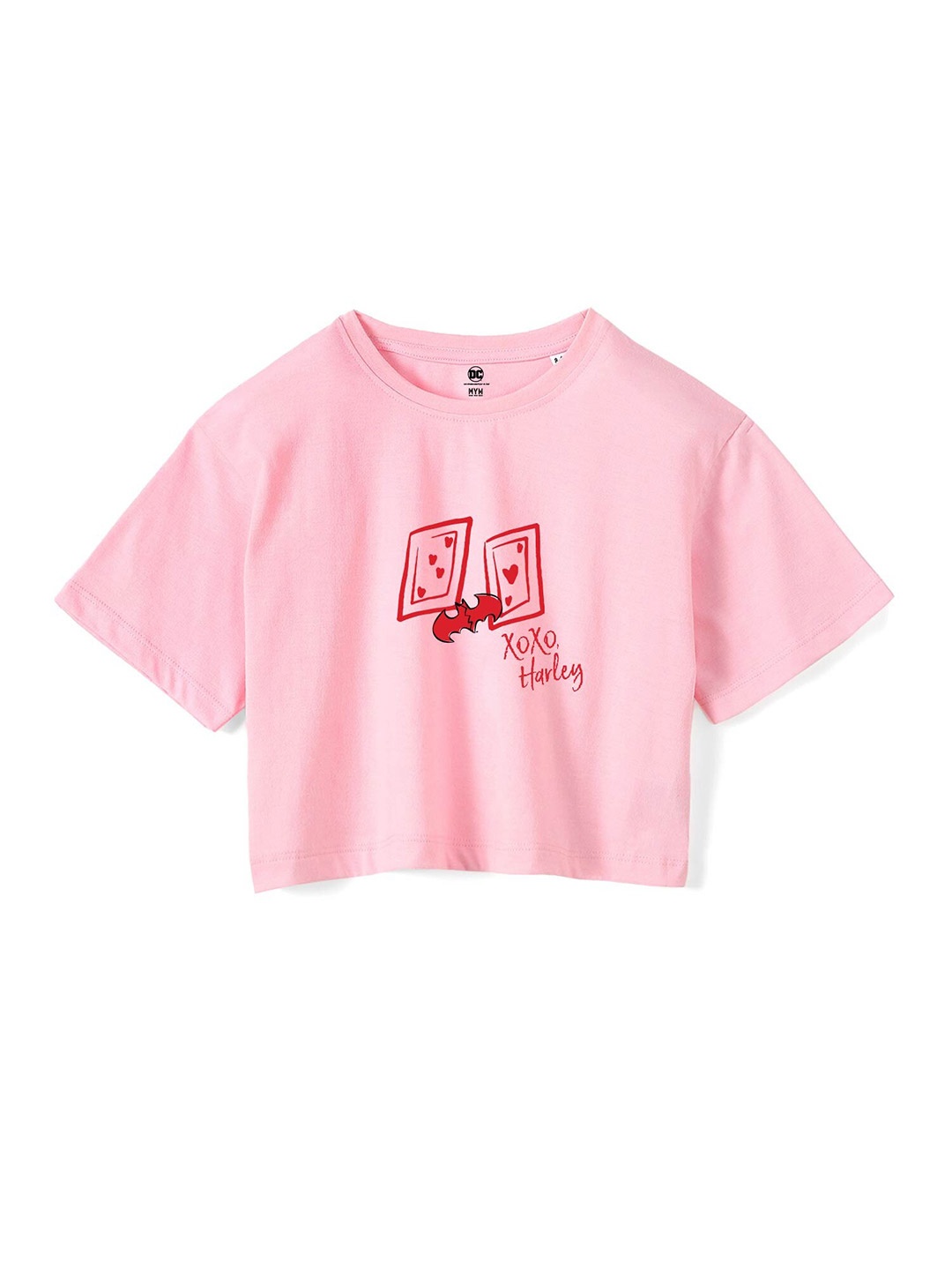 Wear Your Mind Girls Graphic Pure Cotton Boxy T-shirt, Pink