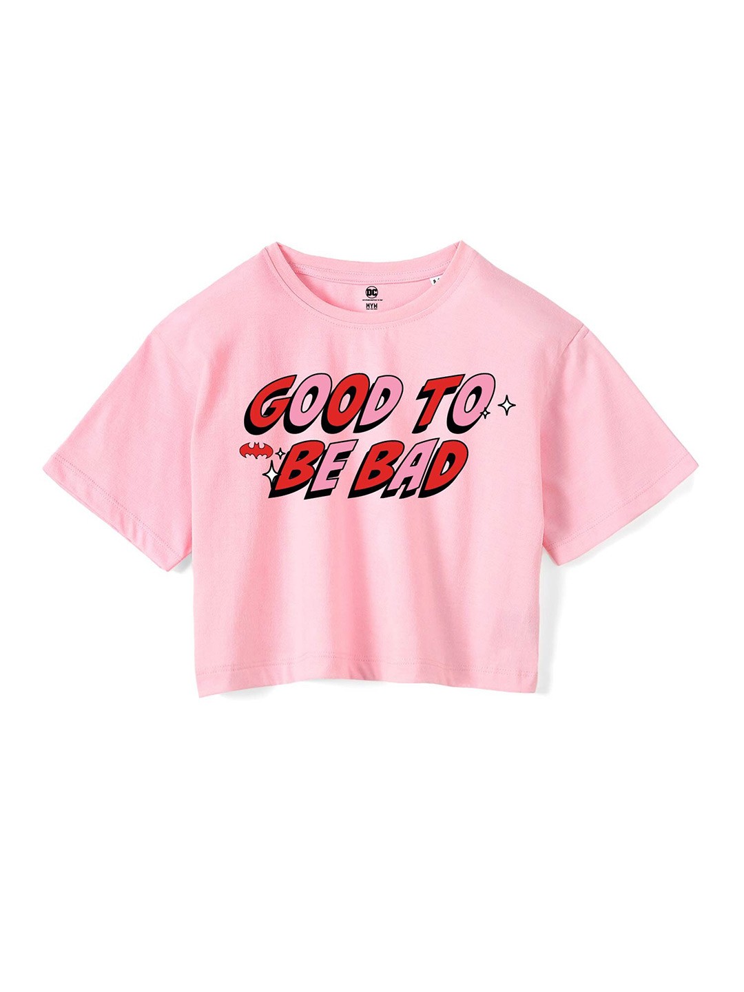 

Wear Your Mind Girls Typography Printed Pure Cotton Boxy T-shirt, Pink