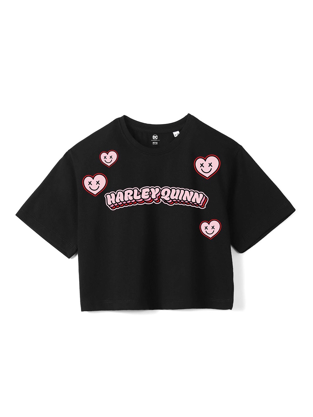 

Wear Your Mind Girls Typography Printed Pure Cotton Boxy T-Shirt, Black