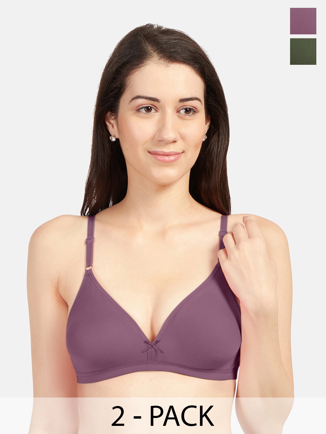 

Sonari Pack Of 2 Medium Coverage Super Support Seamless Everyday Bra, Purple