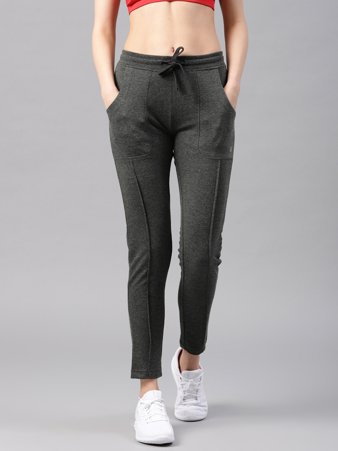 

HRX by Hrithik Roshan Grey Slim Fit Solid Track Pants