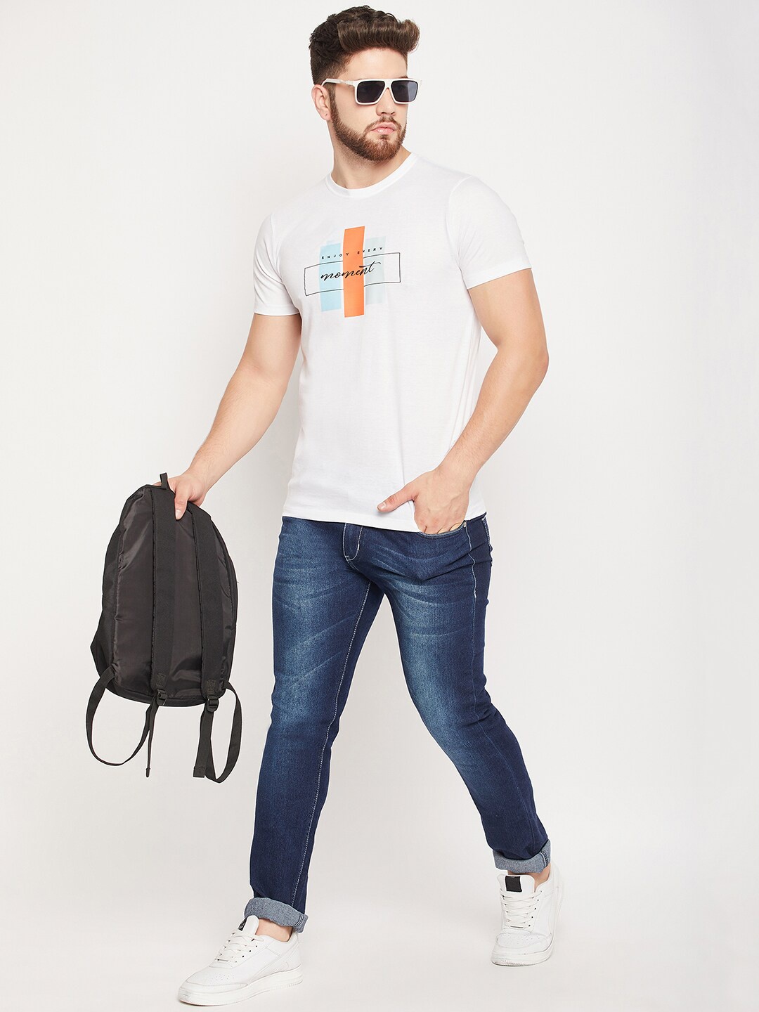 

Mast & Harbour White Typography Printed Pure Cotton T-shirt