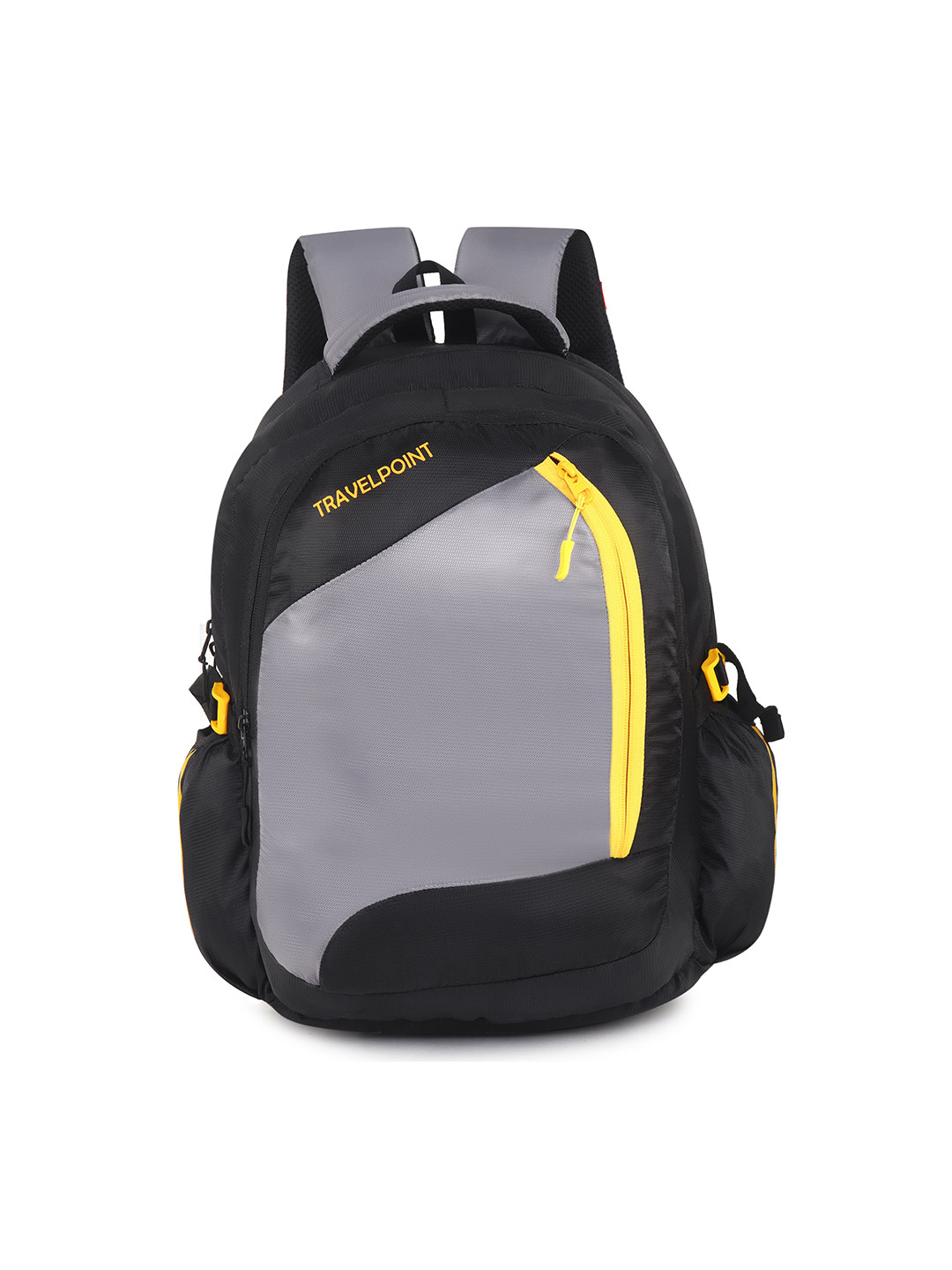 

TRAVEL POINT Unisex Grey & Black Backpack