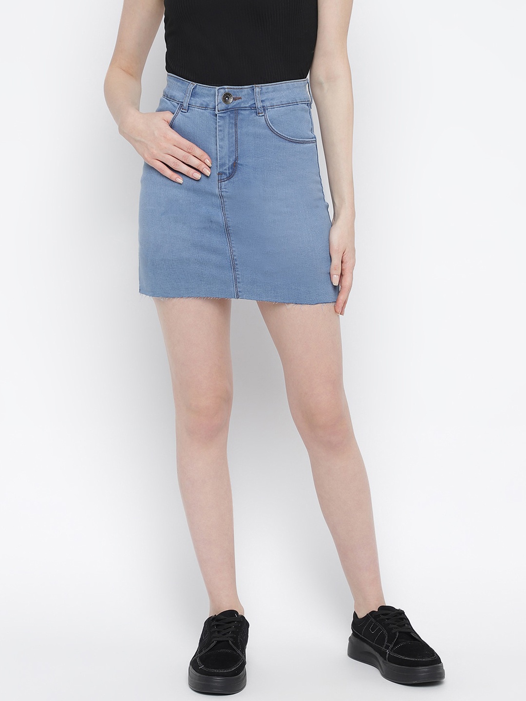 

DUDITI Mini Denim skirt, Black