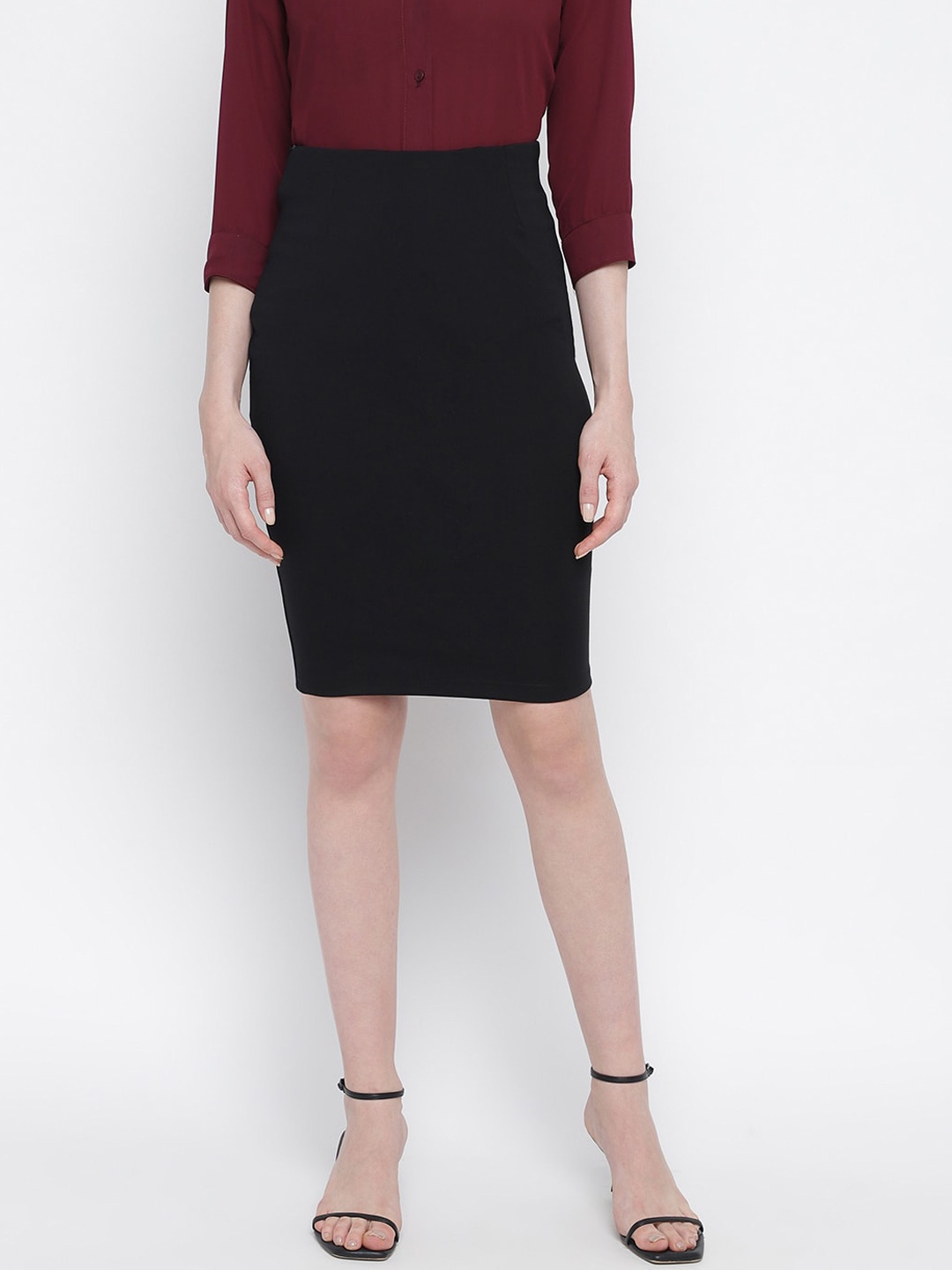 

DUDITI Above Knee Straight Skirt, Black