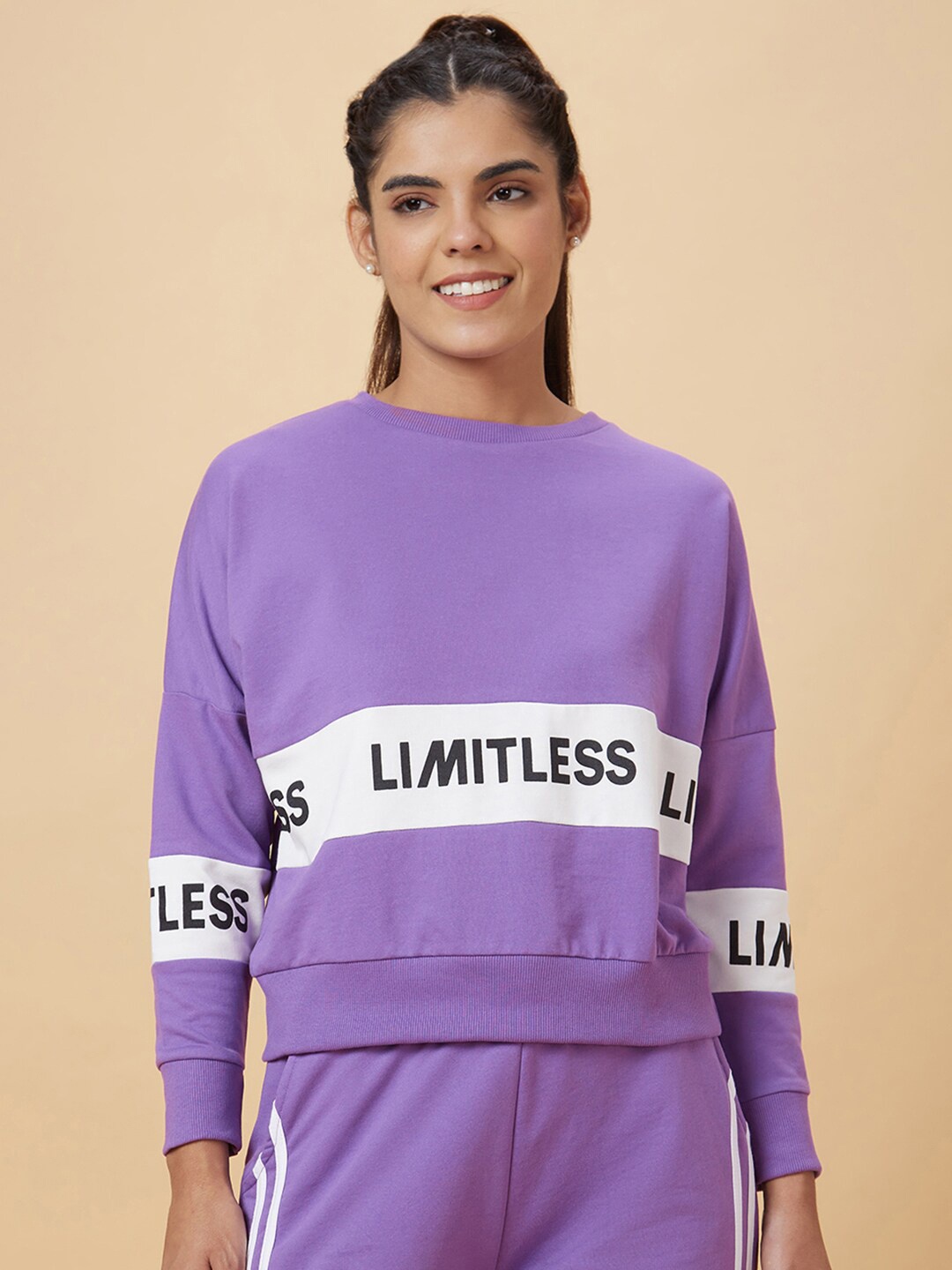 

Globus Purple & White Typography Printed Pullover Sweatshirt