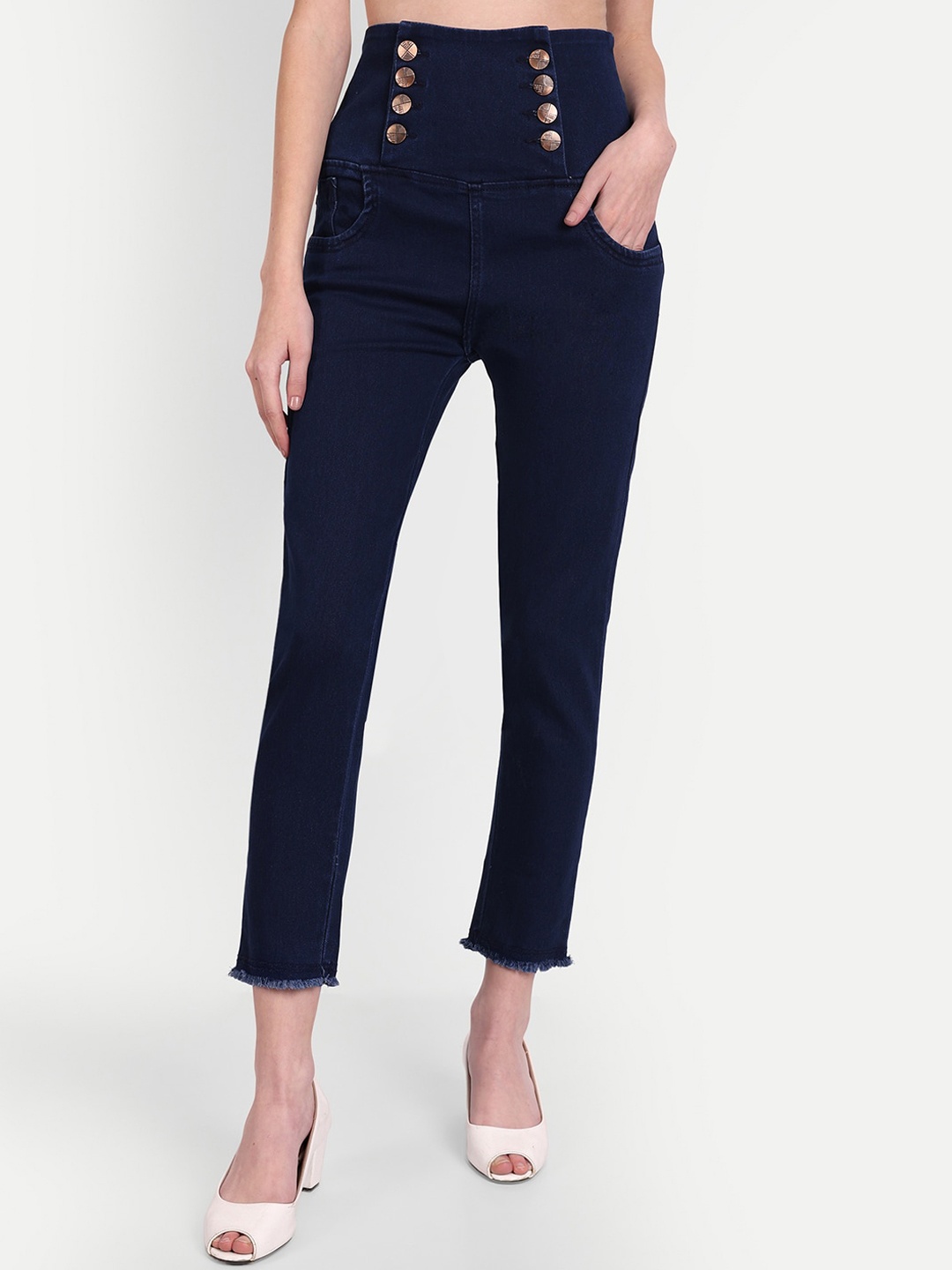 

BAESD Women Jean High-Rise Stretchable Jeans, Blue