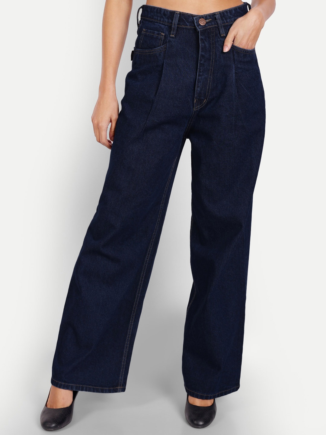 

BAESD Women Jean Relaxed Fit High-Rise Cotton Jeans, Blue