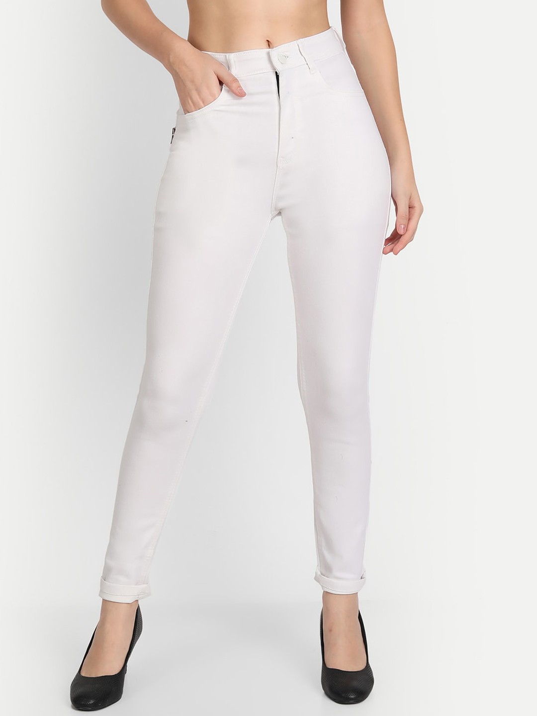 

BAESD Women Jean Skinny Fit High-Rise Stretchable Jeans, White