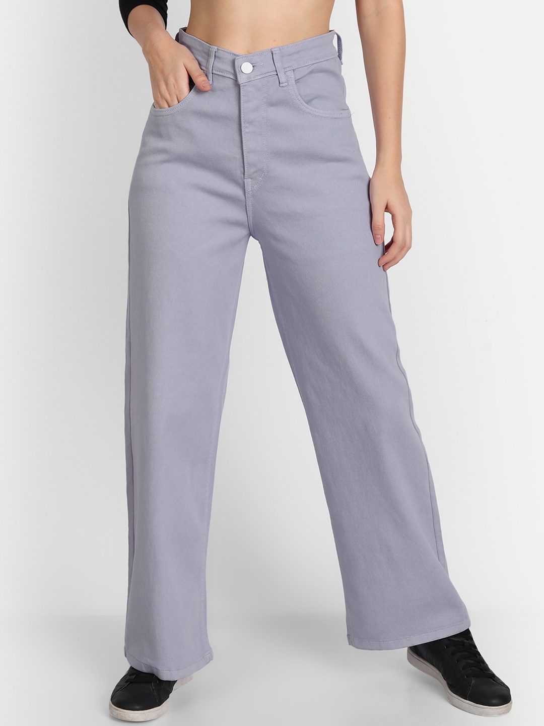 

BAESD Women Jean Relaxed Fit Mid-Rise Cotton Jeans, Purple
