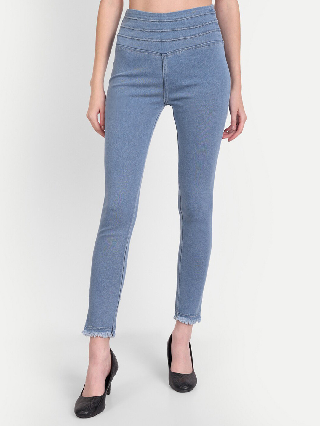 

BAESD Women Regular-Fit Cotton Denim Jeggings, Blue