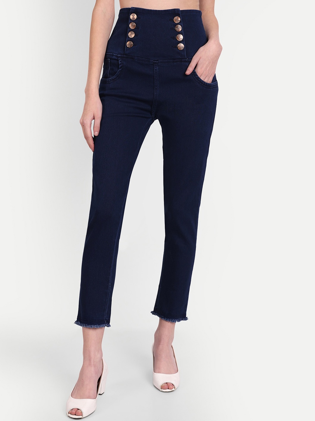 

AngelFab Women Slim Fit High-Rise Stretchable Jeans, Blue