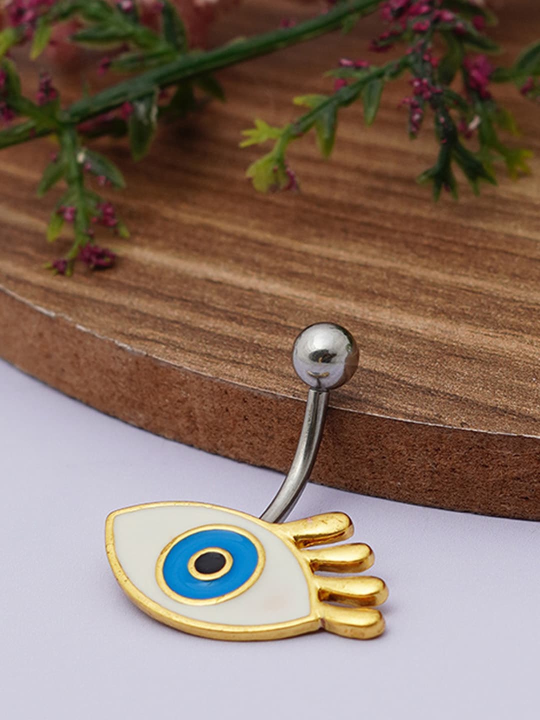 

Ferosh Evil Eye Belly Button Ring, Gold