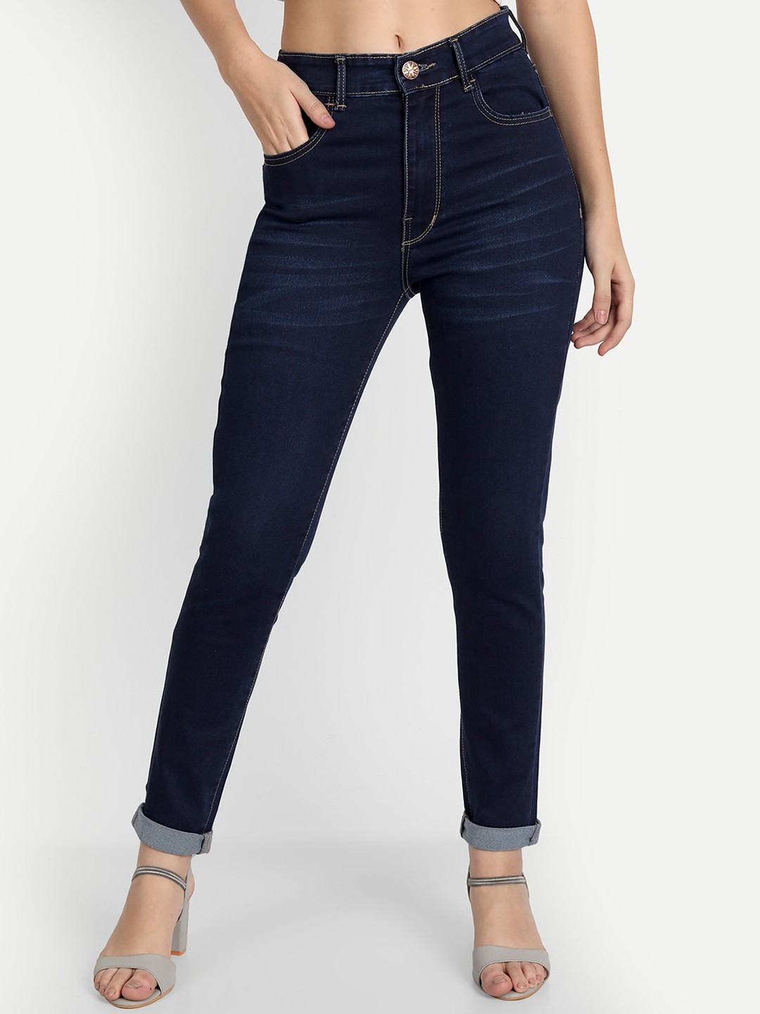 

AngelFab Women Jean Skinny Fit Stretchable Jeans, Blue
