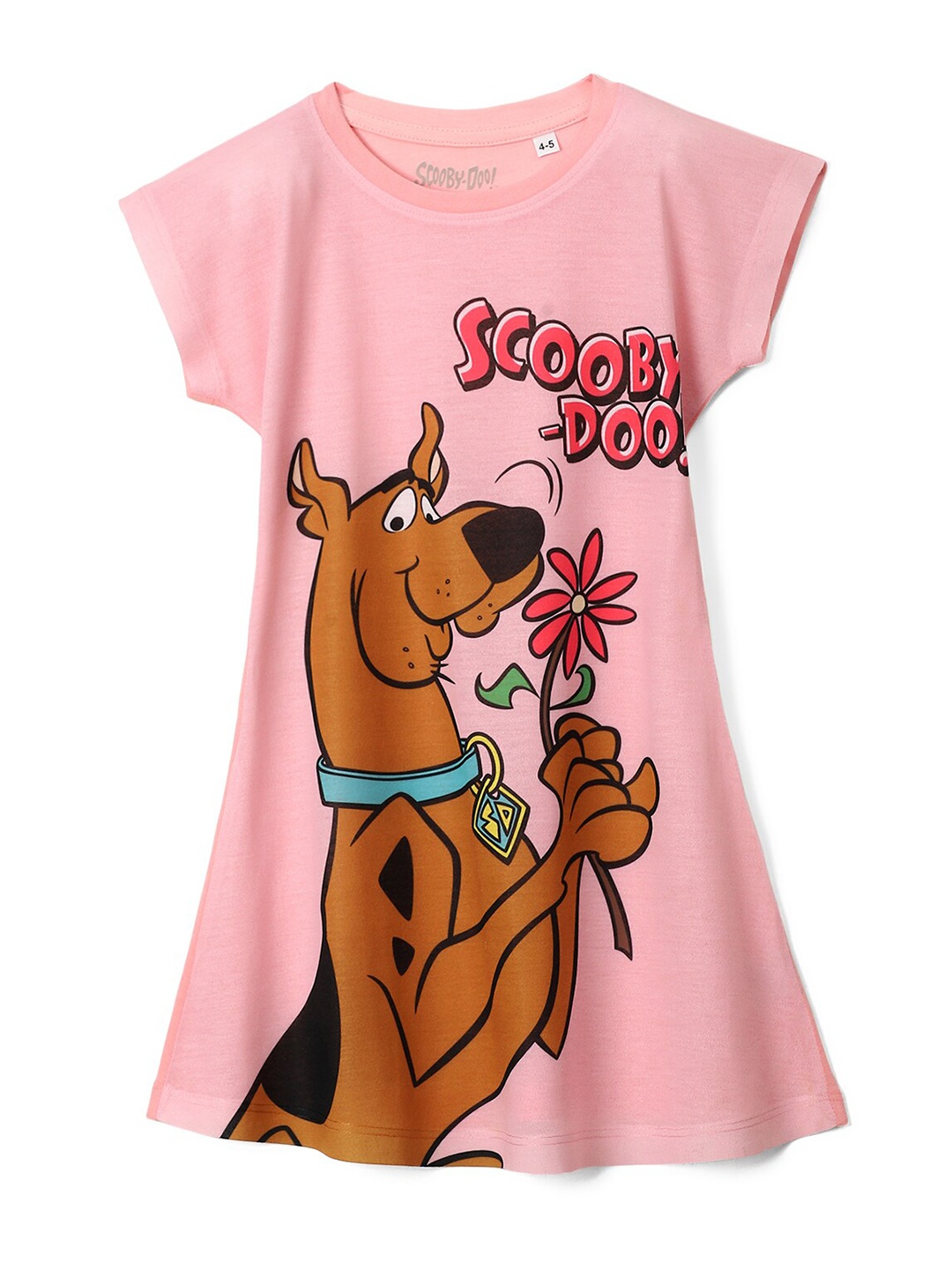 

Wear Your Mind Girls Graphic Printed Scooby Doo A Line Dress, Pink