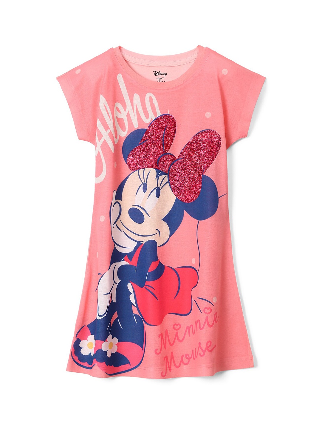 

Wear Your Mind Girls Minnie Printed T-shirt Dress, Pink