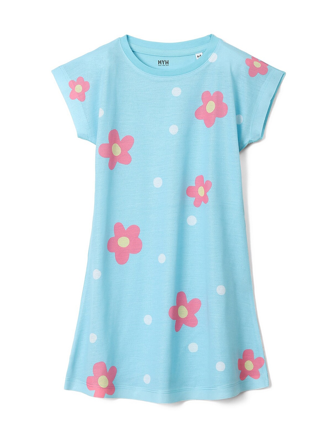 

Wear Your Mind Floral Print Round Neck T-shirt Dress, Blue