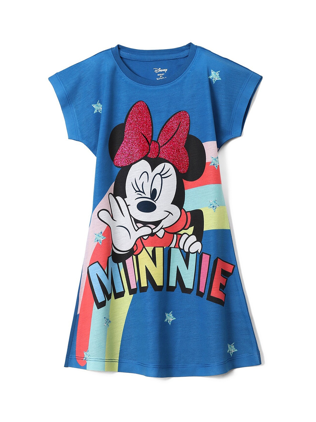 

Wear Your Mind Minnie Print Round Neck T-shirt Dress, Blue