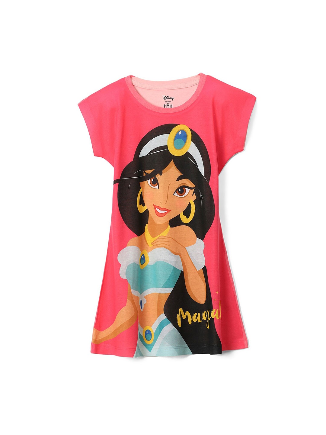 

Wear Your Mind Jasmine Print Round Neck T-shirt Dress, Fuchsia