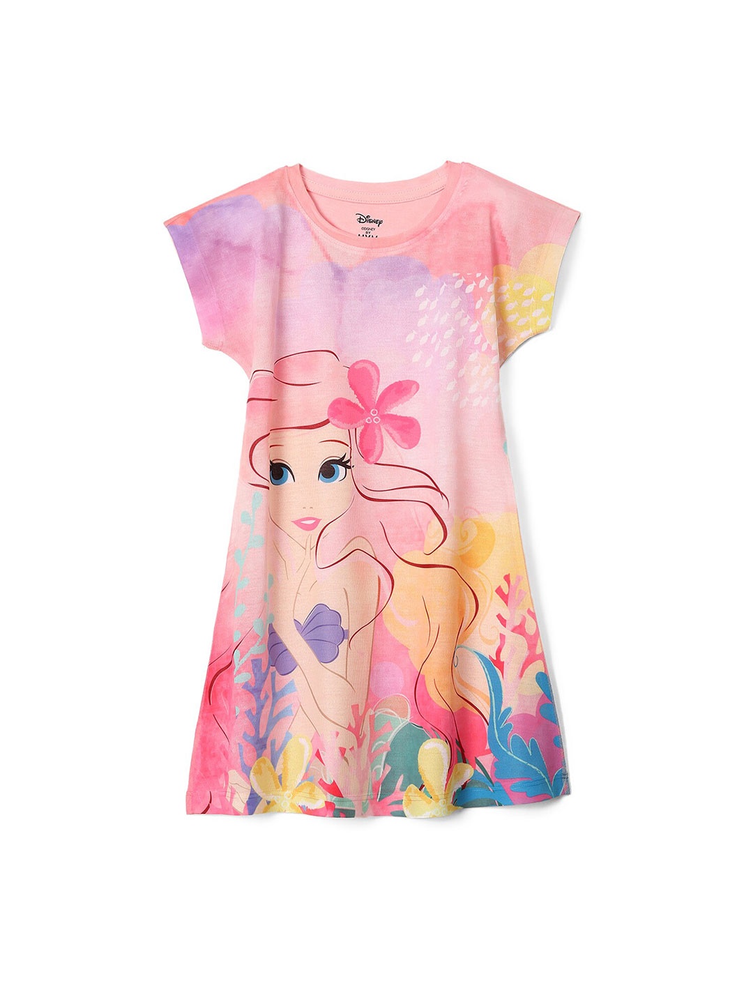 

Wear Your Mind Rapunzel Print Round Neck T-shirt Dress, Pink